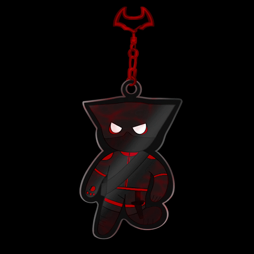 mock keychain of an original character